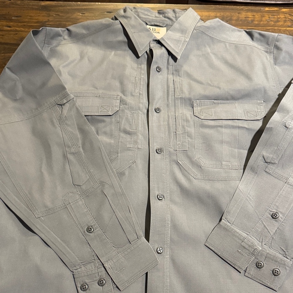 5.11 Tactical Gray Button Down Shirt-XXL